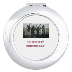 best friends bridesmaid bride girly photo pin text compact mirror