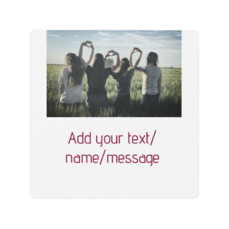 best friends bridesmaid bride girly photo pin text metal print