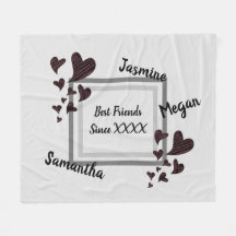 Best Friends Bright Red Heart Long Friendship