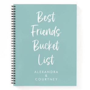 Best Friends Bucket List Personalized Pastel Blue Notebook