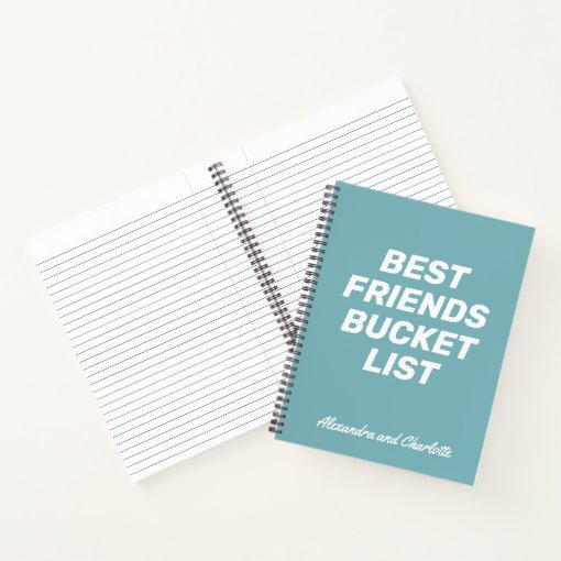 Best Friends Bucket List Simple Personalized Blue Notebook Zazzle