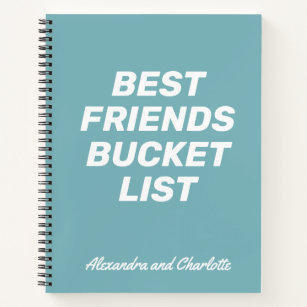 Best Friends Bucket List Simple Personalized Blue Notebook