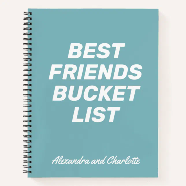 Best Friends Bucket List Simple Personalized Blue Notebook Zazzle