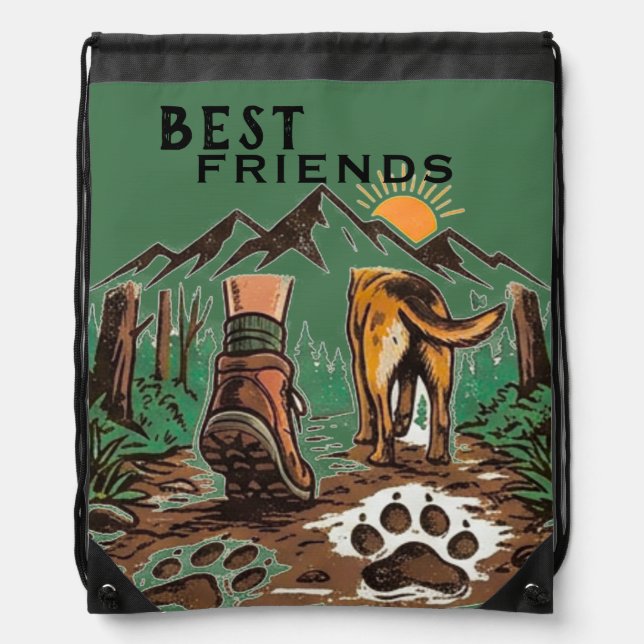 Best friends camping drawstring bag (Front)