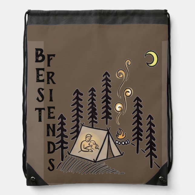 Best friends camping drawstring bag (Front)