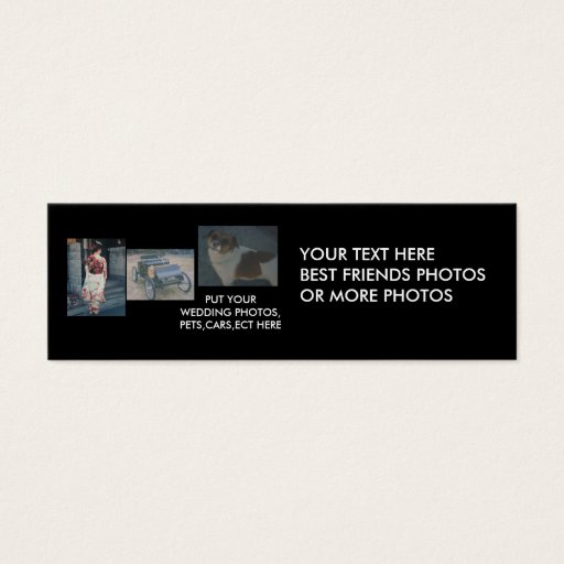 Customizable Best Friends,cars,pets,wedding Photos Bookmark Business Cards