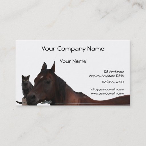 Customizable Best Friends Cat and Horse Cuddle Up Business Cards