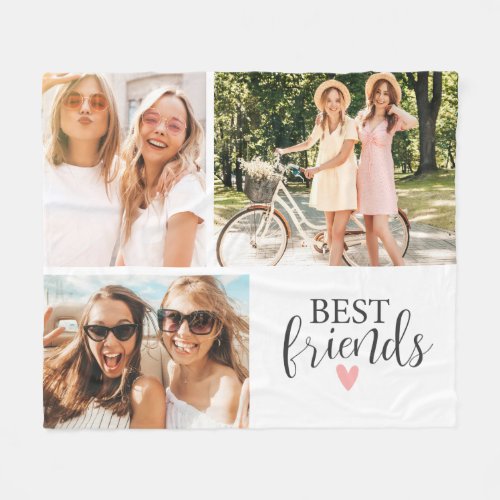 Best Friends Chic Script Photo Fleece Blanket