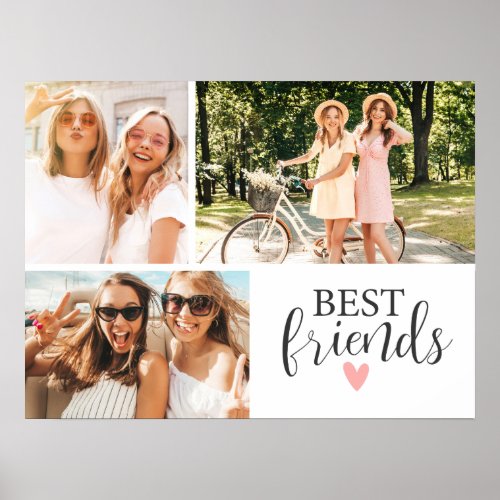 Best Friends Chic Script Photo Poster