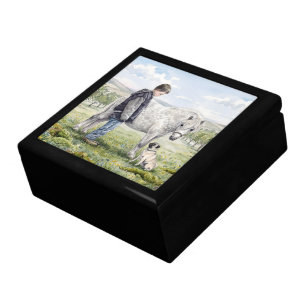 Best Friends-Child with Pony and Dog in an Orchard Gift Box