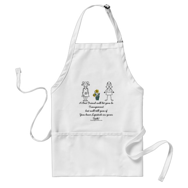 Best Friends Collection Transparent Adult Apron (Front)
