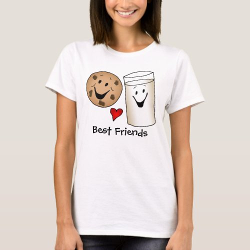 Best Friends Cookies and Milk Cartoon T_shirt