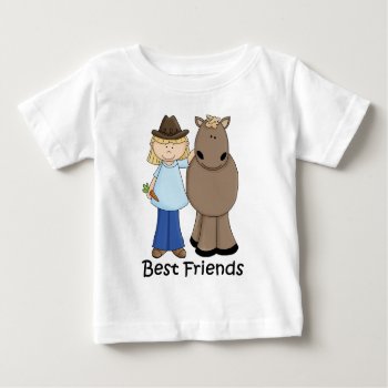 Best Friends - Cowgirl And Horse Baby T-shirt by TheCutieCollection at Zazzle