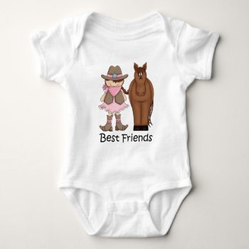 Best Friends - Cowgirl And Horse Infant Shirt by TheCutieCollection at Zazzle