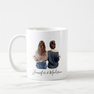 Best Friends Custom Hair BFF Besties Friendship Co Coffee Mug