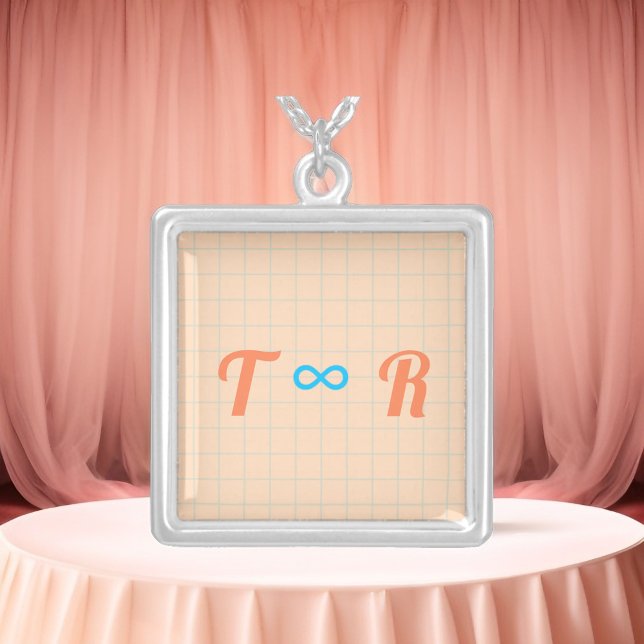 Best Friends Custom Initials with Infinity Symbol Silver Plated Necklace (Creator Uploaded)