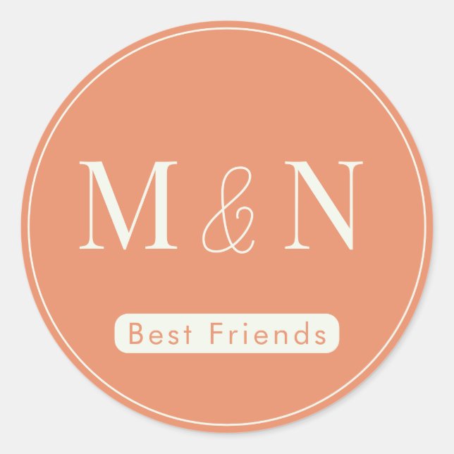 Best Friends Custom Monogram Sticker (Front)