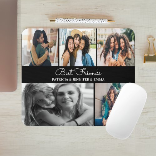Best Friends  Custom Multiple Photo anniversary Mouse Pad