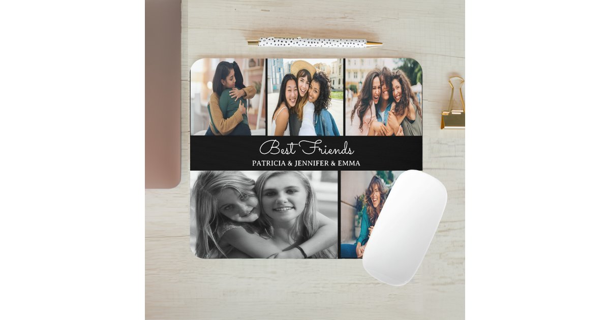 Best Friends | Custom Multiple Photo anniversary Mouse Pad | Zazzle