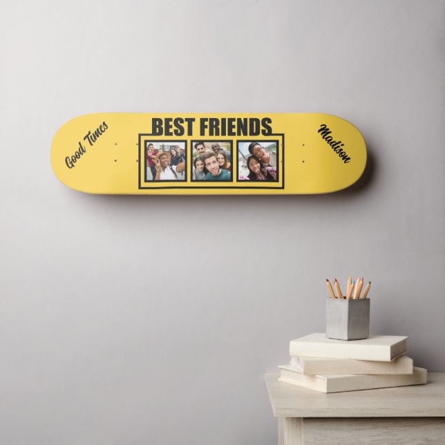 Best Friends custom name, photos & color Skateboard (Wall Art (Horz))
