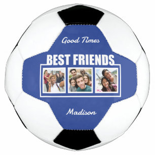 Best Friends custom name, photos & color Soccer Ball