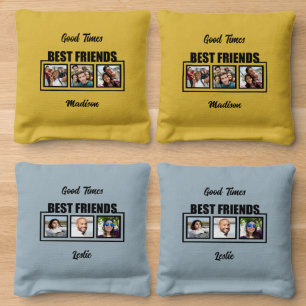 Best Friends custom name & photos Cornhole Bags