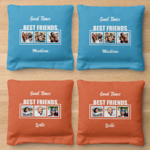 Best Friends custom name & photos Cornhole Bags