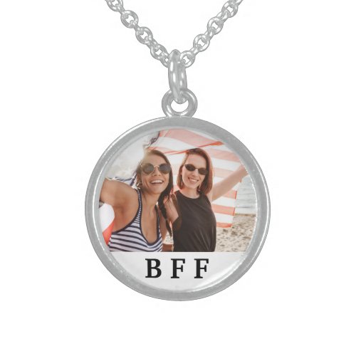 Best friends custom photo BFF forever elegant Sterling Silver Necklace