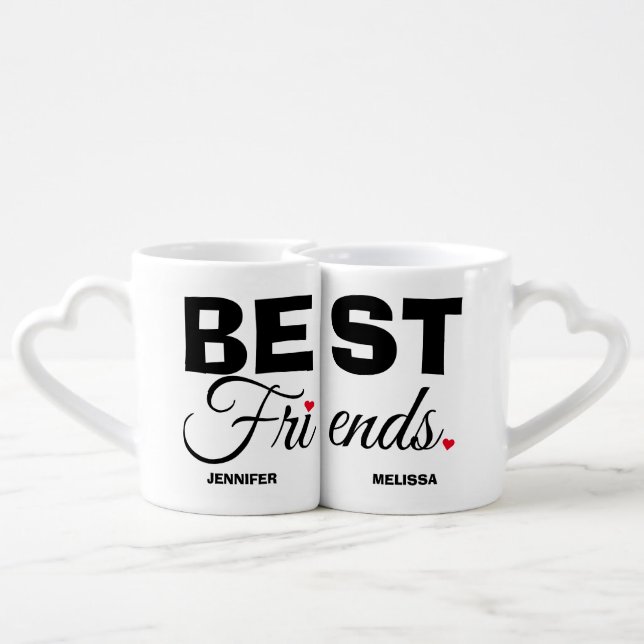Best Friends Custom Photo Coffee Mug Set (Back Nesting)
