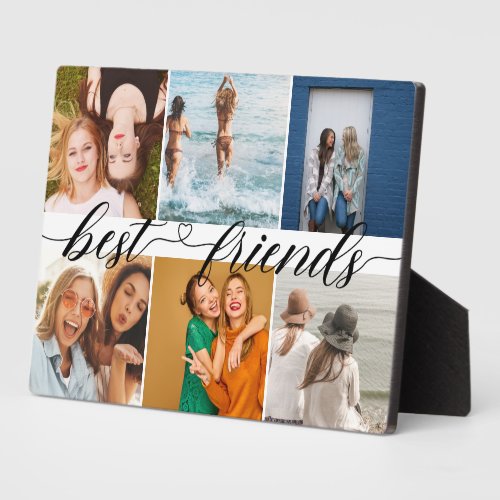 Best Friends Custom Photo Cute 6 Photo Collage  Plaque