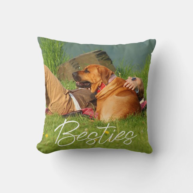 Best Friends Custom Photo Throw Pillow (Front)