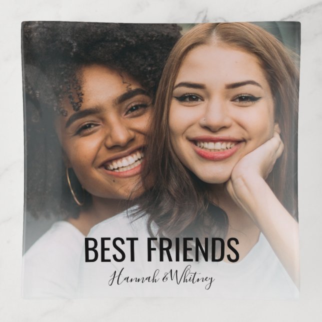Best Friends Custom Photo  Trinket Trays (Front)