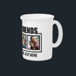 Best Friends custom photos & text Beverage Pitcher<br><div class="desc">Change the text field and the images to what you want. See my store for more custom items.</div>