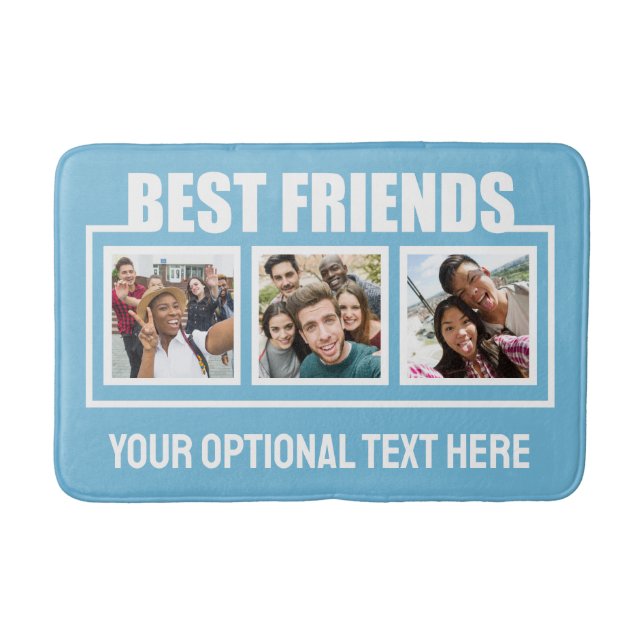 Best Friends custom photos, text & color Bath Mat (Front)