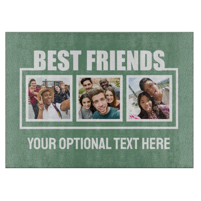 Best Friends custom photos, text & color Cutting Board (Front)