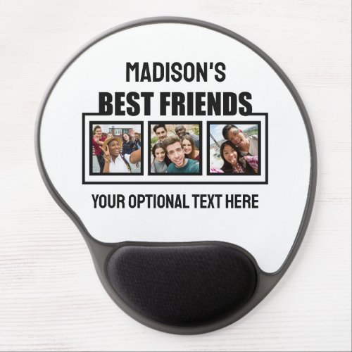 Best Friends custom photos text  color Gel Mouse Pad