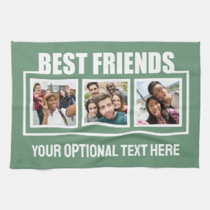Best Friends custom photos, text & color Kitchen Towel