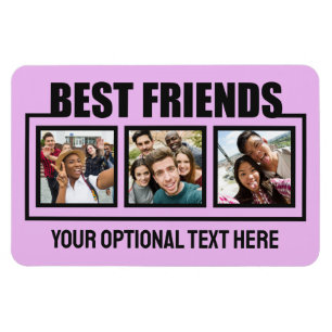Best Friends custom photos, text & color Magnet