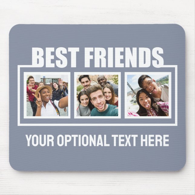 Best Friends custom photos, text & color Mouse Pad (Front)