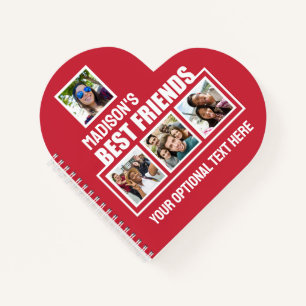 Best Friends custom photos, text & color Notebook