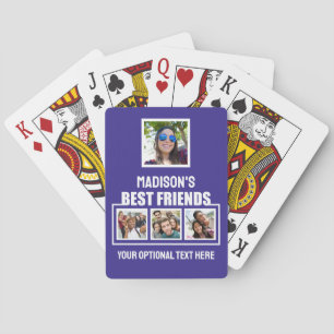Best Friends custom photos, text & color Poker Cards