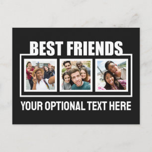 Best Friends custom photos, text & color Postcard