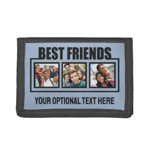 Best Friends custom photos, text & color Tri-fold Wallet