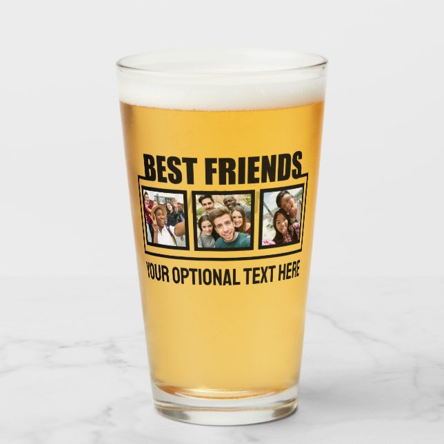 Best Friends custom photos & text Glass (Front Filled)