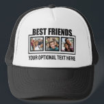 Best Friends custom photos & text Trucker Hat<br><div class="desc">Change the text fields and the images to what you want. See my store for more custom items.</div>