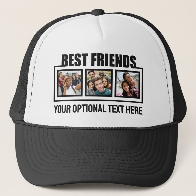 Best Friends custom photos & text Trucker Hat (Front)