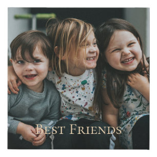 Best Friends Customizable Photo Template & Text Faux Canvas Print