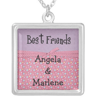 best friends customize silver plated necklace