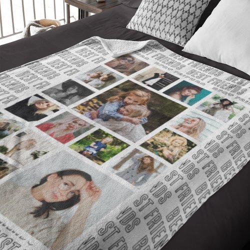 Best Friends Customized Photo Collage Fleece Blanket