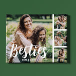 Best Friends Customized Photo Collage Plaque<br><div class="desc">This modern best friends, photo collage plaque is the perfect gift for your best friend, featuring 4 of your favorite photographs, the text BESTIE in a fun script font, and then personalize with your names. Fantastic as a christmas, graduation, galatines, birthday or gift for any other special occassion, the font...</div>